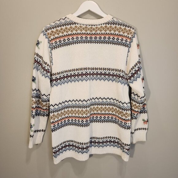 Liz Sport Tunic Sweater 90's Vintage Floral Embroidery Cottagecore - Size PS - Picture 2 of 7